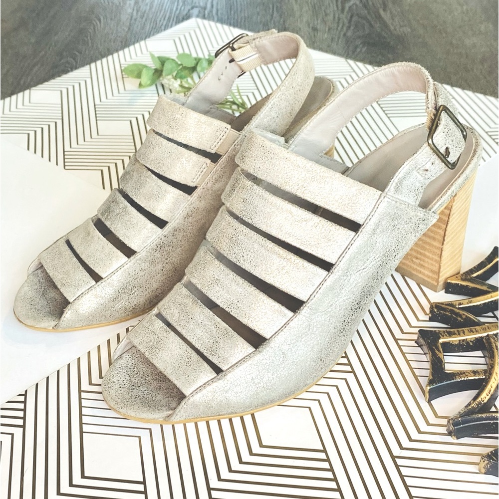 Paul Green Metallic Leather Heels